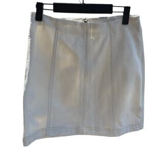 Free People‎ White Denim Mini Skirt sz 8